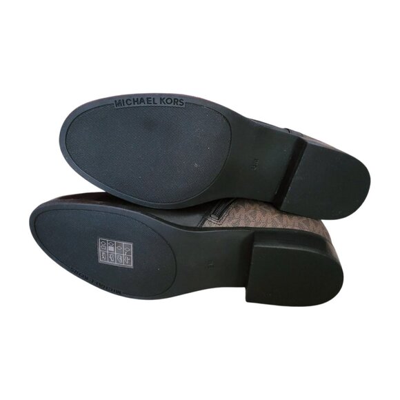 MICHAEL Michael Kors Finley Tailored Ankle Booties 8 Boots Leather Signature - Picture 4 of 4